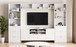 4 Piece Entertainment Wall Unit With 13 Shelves, 8 Drawers And 2 Cabinets, Multifunctional TV Stand Media Storage Cabinet With Fluted Line Surface For Living Room, For TVs Up To 70"