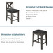 5 Pieces Counter Height Rustic Farmhouse Dining Room Wooden Bar Table Set With 2 Stools And 2 Chairs