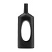 Metal Tall Modern Open Cut Out Vase 16" - Black