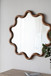Wooden Accent Mirror With Unique Frame, Wall Mirror For Living Room Bedroom Entryway - Brown