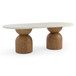 Cynthia - 87" Indoor / Outdoor Long Dining Table - Brown / Travertine