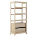 Transitional Wide Reeded Bookshelf With Drawers On Bottom