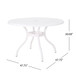 Tranquilius - Outdoor Round Dining Table With Lattice Tabletop, Umbrella Hole And Curved Legs