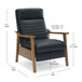 Asher - Modern Push Back Recliner With Wood Arms
