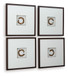 Dallbourne - White / Gold Finish - Wall Art Set (Set of 4)