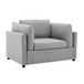 Wide Modern Oversized Armchair With Ottoman Stool, Single Sofa With Lumbar Support, Accent Chair