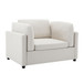Wide Modern Oversized Armchair With Ottoman Stool, Single Sofa With Lumbar Support, Accent Chair
