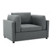 Wide Modern Oversized Armchair With Ottoman Stool, Single Sofa With Lumbar Support, Accent Chair