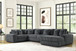 Seasons 2 Charcoal Corduroy 5PC Sectional by Happy Homes