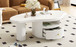 Cloud - Coffee Table, Irregular Shape Coffee Table With 1 Dreawer And Shelf For Living Room - White