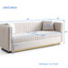 Contemporary Vertical Channel Tufted Sofa Modern Upholstered Couch For Living Room With 2 Pillows