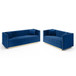 Contemporary Vertical Channel Tufted Velvet Sofa Loveseat Upholstered 2 Pieces Set With 4 Pillows
