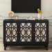 Modern Mirrored TV Stand, 3 Adjustable Shelves For Living Room