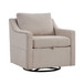 Linen Fabric 360° Swivel Accent Chair With Upholstered Back Pillow And Rivet Armrest