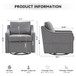 Linen Fabric 360° Swivel Accent Chair With Upholstered Back Pillow And Rivet Armrest