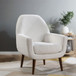 Prince - Mid Century Boucle Arm Chair With Solid Wood Legs - White