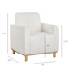 Mason - Boucle Fabric Arm Chair With Wooden Legs - White