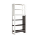 5 Tier Home Display Cabinet, Two Toned Freestanding Bookcase - White Oak / Distressed Gray