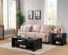 Accent Table, Sofa Side Table With Drawer And 2 Tier Shelves - Black