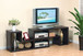 L Shape Geometric TV Stand Two Piece Extendable Media Furniture - Espresso
