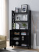 Crosshatch Display, Home Storage Cabinet With Two Top Shelves, Two Door Cabinet