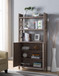Crosshatch Display, Home Storage Cabinet With Two Top Shelves, Two Door Cabinet