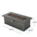 Transitional Rectangular Outdoor Propane Fire Pit With 50,000 Btu