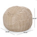 Vida - Modern 5 Foot Rounded Bean Bag - Snow White / Beige