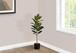 Artificial Plant, 40" Tall, Rubber Tree, Indoor, Faux, Fake, Floor, Greenery, Potted, Real Touch, Decorative - Green / Black