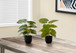 13" Tall, Artificial Plant, Epipremnum, Indoor, Faux, Fake, Table, Greenery, Potted, Decorative (Set of 2) - Green / Black