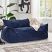 Fila - Velveteen Oversized Seater Bean Bag Chair With Armrests