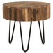 Rustic Accent Round Table With Iron Hairpin Legs