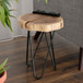 Rustic Accent Round Table With Iron Hairpin Legs