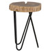 Rustic Accent Round Table With Iron Hairpin Legs