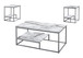 Table Set, Coffee, End, Side, Accent, Living Room, Marble Look Laminate, Contemporary, Modern (Set of 3)