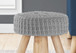 Ottoman, Pouf, Footrest, Foot Stool, Round Velvet, Natural Wood Legs, Contemporary, Modern