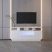 Alexa - Contemporary TV Stand With Lights In Glossy Melamine - White