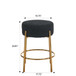 Round Bar Stools (Set of 2), Contemporary Upholstered Dining Stools For Kitchens, Coffee Shops And Bar Stores - Gold Legs