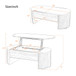 Lift Top Coffee Table With Hidden Compartment, Modern Oval Lift Tabletop For Home Living Room
