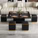 Multi Functional Adjustable Coffee Table With 4 Storage Stools