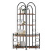4 Tier Corner Bookshelf, Modern Style, Plant Stand With Metal Frame - Antique Brown / Black
