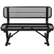 6' Outdoor Steel Bench With Backrest