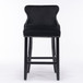 Contemporary Upholstered Wing-Back Barstools With Button Tufted Decoration And Wooden Legs, And Nailhead Trim, Leisure Style Bar Chairs, Bar Stools (Set of 2)