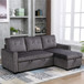 Reversible Sectional Storage Sleeper Sofa Bed, L-Shape 2 Seat Sectional Chaise With Storage, Skin-Feeling Fabric