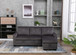 Reversible Sectional Storage Sleeper Sofa Bed, L-Shape 2 Seat Sectional Chaise With Storage, Skin-Feeling Velvet Fabric