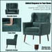 Modern Accent Chair, Arm Chairs For Living Room, Upholstered Mordern Armchair, Comfy Soft Padded Lounge Chair In Small Space, Bedroom, With Pillow, Solid Wood Leg