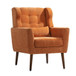 Modern Accent Chair, Arm Chairs For Living Room, Upholstered Mordern Armchair, Comfy Soft Padded Lounge Chair In Small Space, Bedroom, With Pillow, Solid Wood Leg