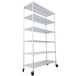 6 Tier 6000Lbs Capacity Nsf Metal Shelf Wire Shelving Unit, Heavy Duty Adjustable Storage Rack With Wheels & Shelf Liners For Commercial Grade Utility Steel Storage Rack