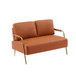 Small Sofa Seater Pet Friendly Fabric Upholstered Loveseat 2-Seater Couch With Removable Back Cushion And Metal Leg, Modern Couches For Small Spaces Living Room, Bedroom, Apartment