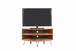 Fan Shape Reclaimed Wood Corner Media Table For Living Room Wise Use Your Space - Natural